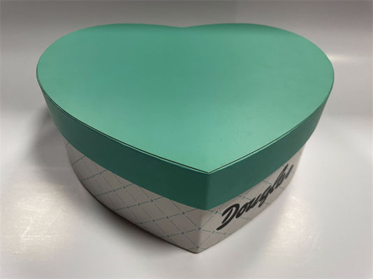 CMYK Scatola rigida per regali Scatola di cartone a forma di cuore verde Chiusura magnetica